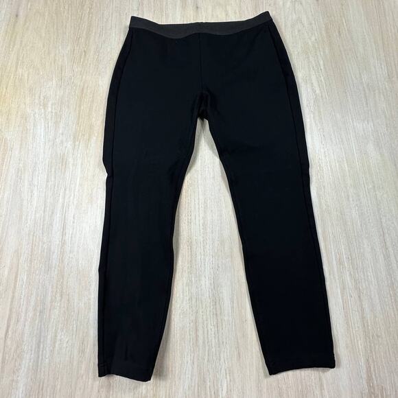 Eileen Fisher Black Mid Rise Cropped Stretch Casual Pull On Crop Pants Small - Picture 1 of 9